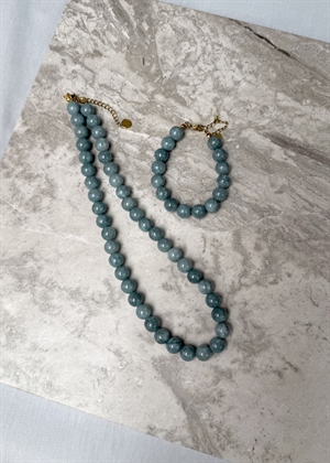Jade halskæde Steel Blue By ANTHON
